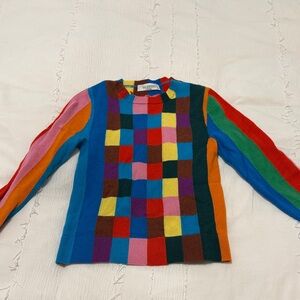 Valentino Colorful Checkered Sweater S NWT